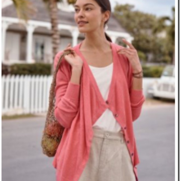 Easy Linen Drape Open Front Cardigan - Picture 8 of 9